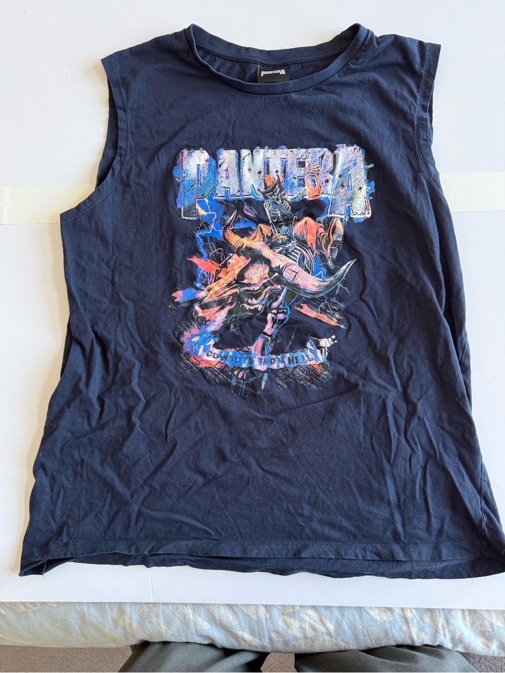 Pantera Graphic Muscle Tank - Black with Multicolor Print